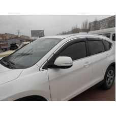 Дефлекторы окон ветровики HIC для Honda CR-V 2012-2017 3D Хром молдинг (Ho62-IJ)