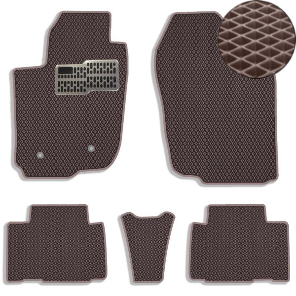 Коврики в салон EVA для Toyota RAV 4 CA30W 2005-2013 с подпятником Коричвые-Коричвый кант 5 шт