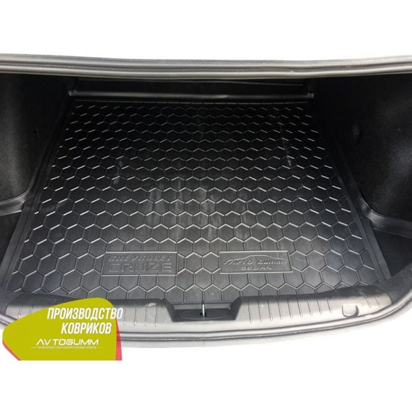 Автомобільний килимок у багажник Chevrolet Cruze 2009 - Sedan / Гумовий (Avto-Gumm)
