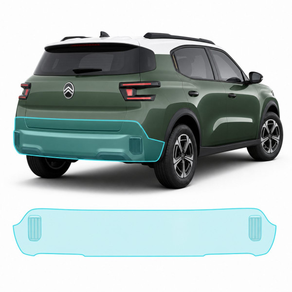 Антигравийная защитная бронепленка по лекалам для Citroen C3 Aircross II 2024- задний бампер