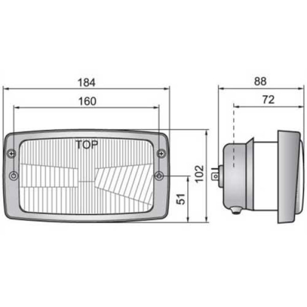 Противотуманная фара Wesem Zetor 156x93 mm / с пыльником врезная / 1 шт (RE211.78)