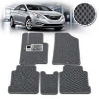 Коврики в салон EVA для Hyundai Sonata YF 2010-2014 с подпятником Серые 5 шт