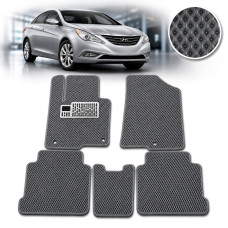 Коврики в салон EVA для Hyundai Sonata YF 2010-2014 с подпятником Серые 5 шт