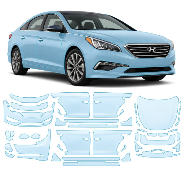 Антигравійна захисна бронеплівка за лекалами для Hyundai Sonata LF 2014-2017 - повний кузов