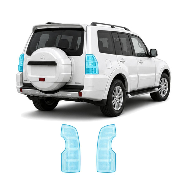 Антигравийная защитная бронепленка по лекалам для Mitsubishi Pajero IV facelift 2015-2021 - задние фонари стопы