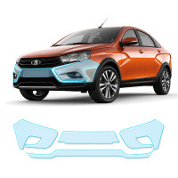 Антигравійна захисна бронеплівка за лекалами для LADA Vesta Cross 2180 2018-2022 - передній бампер