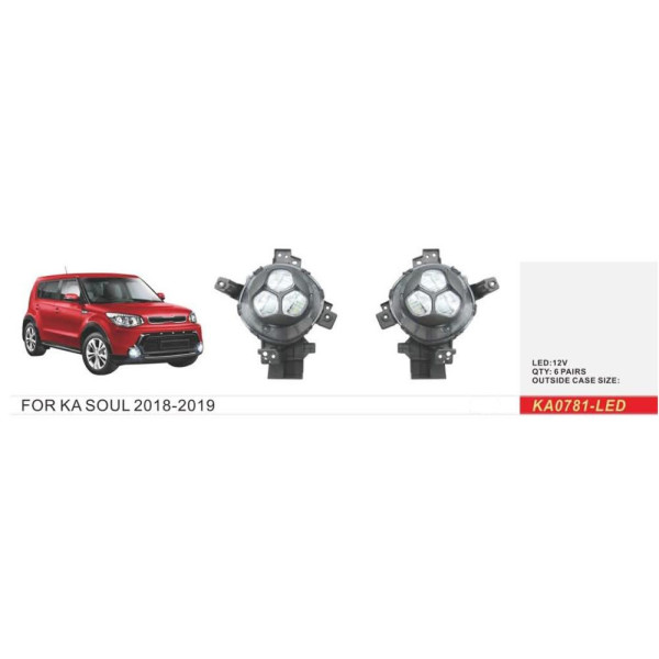 LED Противотуманные фары для KIA Soul 2017-2019 Комплект (KA-0781LED)