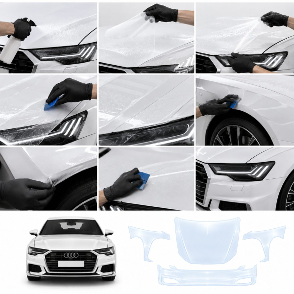 Антигравійна захисна бронеплівка за лекалами для Audi A6 C8 facelift 2023-2025 - зона кришки багажника