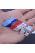 Эмблема надпись M цветная скотч 3М 80 x 30 мм с крепежем / металлическая Польша
