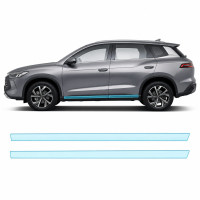 Антигравийная защитная бронепленка по лекалам для BYD Song Pro I facelift 2023- нижняя зона кузова пороги
