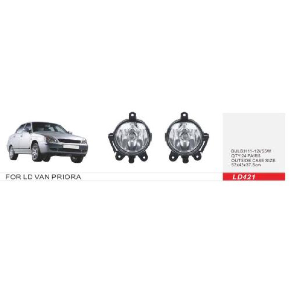 Противотуманные фары для ВАЗ Приора 2170 2171 2172 с лампочкой H11 12V 55w 2 шт (LD-421)