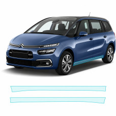 Антигравийная защитная бронепленка по лекалам для Citroen C4 Picasso (Grand C4 Picasso) II facelift 2016-2018 - нижняя зона кузова пороги
