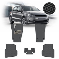 Коврики в салон EVA для Volkswagen Polo V 2009-2017 с подпятником Серые 5 шт