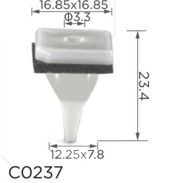 Клипса под саморез молдинга порога Mitsubishi (MB361578, MR280579) (C0237)