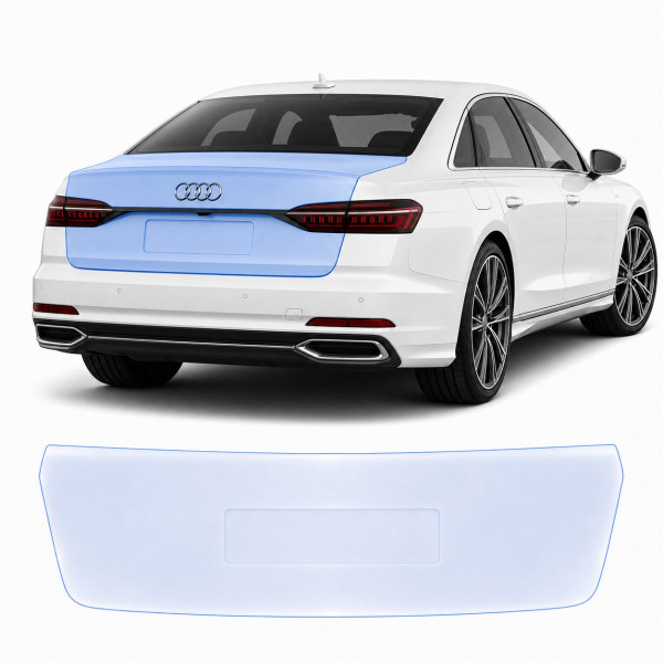 Антигравийная защитная бронепленка по лекалам для Audi A8 D5 facelift 2022- зона крышки багажника