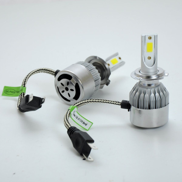 LED лампи автомобільні H7 радіатор+кулер 3800Lm C6L/COB/36W/5000K/IP65/9-32V 2шт