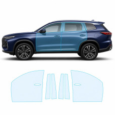 Антигравийная защитная бронепленка по лекалам для Chery Tiggo 8 Pro I facelift 2023- зоны дверей и стойки окон