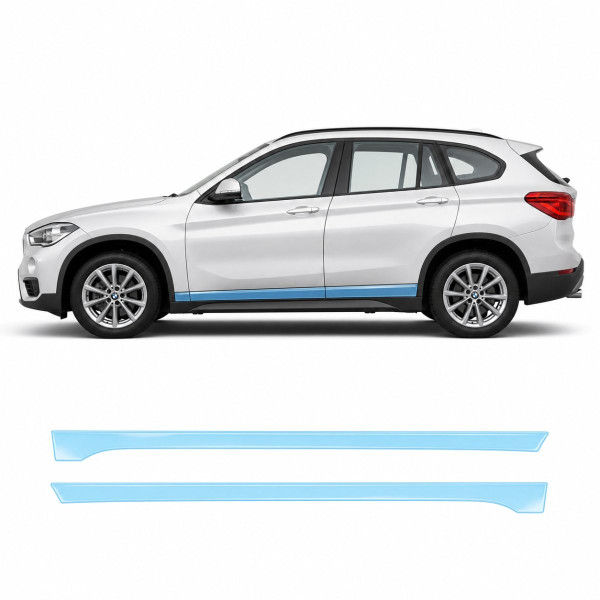 Антигравийная защитная бронепленка по лекалам для BMW X1 F48 2015-2022 - нижняя зона кузова пороги
