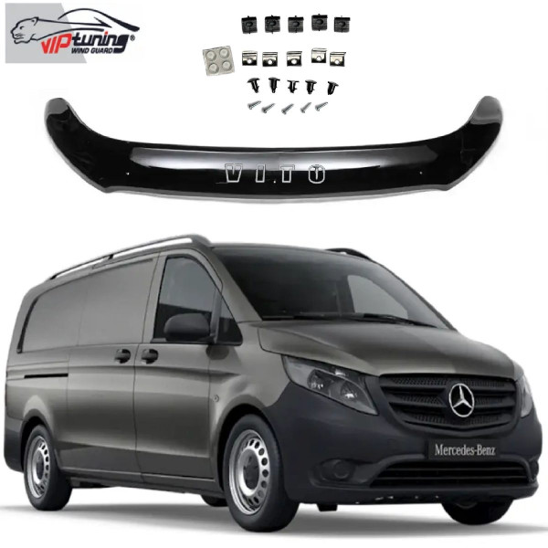 Дефлектор капоту мухобійка Mercedes-Benz Vito (W447) c 2014- Євро Кріплення (Vip Tuning) MRD12