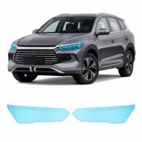 Антигравийная защитная бронепленка по лекалам для BYD Song Pro I facelift 2023- оптика (фары и ПТФ)