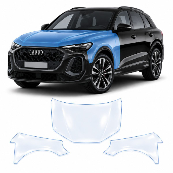 Антигравійна захисна бронеплівка за лекалами для Audi Q5 GU 2025- капот і передні крила