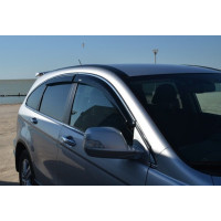 Дефлекторы окон ветровики Honda CR-V 2007-2012 4 двери Хром молдинг