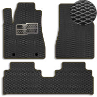 Коврики в салон EVA для Lexus RX 350 2003-2009 с подпятником Черные-Коричневый кант 5 шт