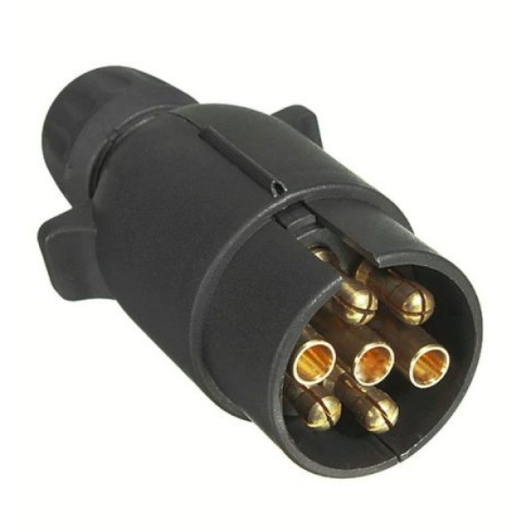 Контактна Вилка Роз'єм Папа для причепа 7 контактна 12V 7 PIN Вологозахищена з пильником
