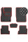 Коврики в салон для Ford Focus II 2004-2010 Экокожа Красные 5 шт (Rombus)