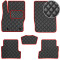 Коврики в салон для Ford Focus II 2004-2010 Экокожа Красные 5 шт (Rombus)
