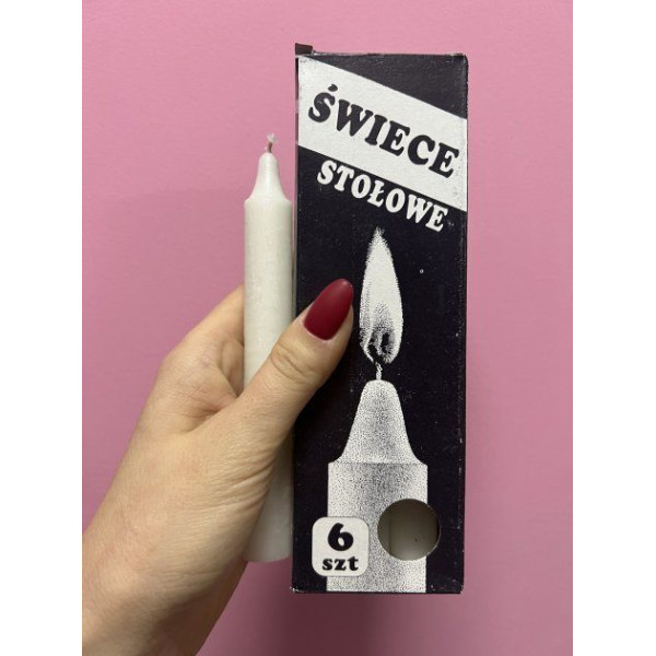 Свеча длительного горения SWIECE парафиновые 16 см (8 часов горения) белые 6 шт