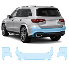 Антигравійна захисна бронеплівка за лекалами для Mercedes-Benz GLS X167 facelift 2023- задній бампер