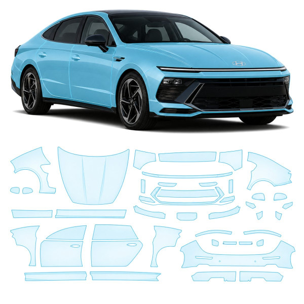 Антигравійна захисна бронеплівка за лекалами для Hyundai Sonata DN8 facelift 2023- повний кузов