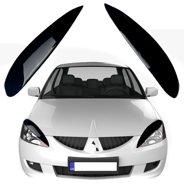 Вії фар для Mitsubishi Lancer IX 2003-2007 Широкі Voron Glass