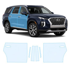 Антигравийная защитная бронепленка по лекалам для Hyundai Palisade I 2019-2022 - зоны дверей и стойки окон