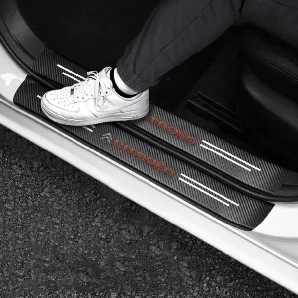 Захисна плівка накладка на пороги для Citroen Чорний Карбон 4 шт