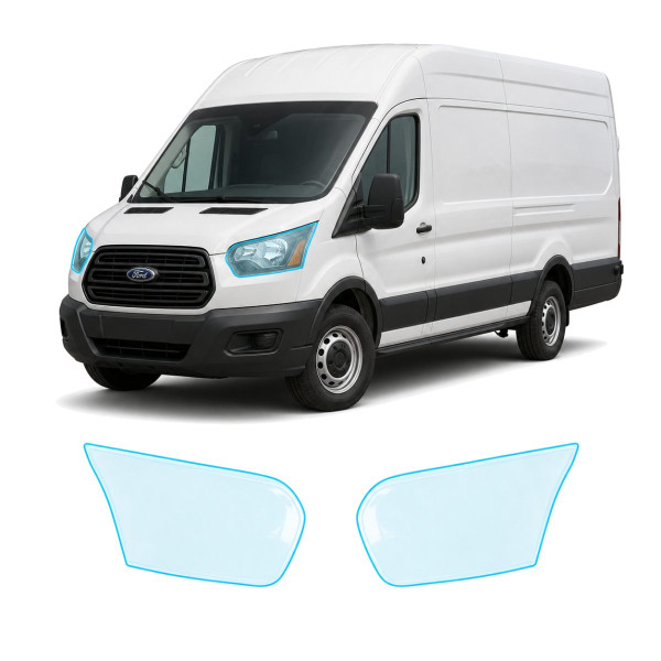 Антигравийная защитная бронепленка по лекалам для Ford Transit VII 2013- оптика (фары и ПТФ)