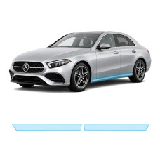 Антигравийная защитная бронепленка по лекалам для Mercedes-Benz C-Class W205 facelift 2018-2021 - нижняя зона кузова пороги