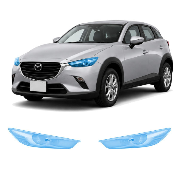 Антигравийная защитная бронепленка по лекалам для Mazda CX-3 DK 2015-2021 - оптика (фары и ПТФ)