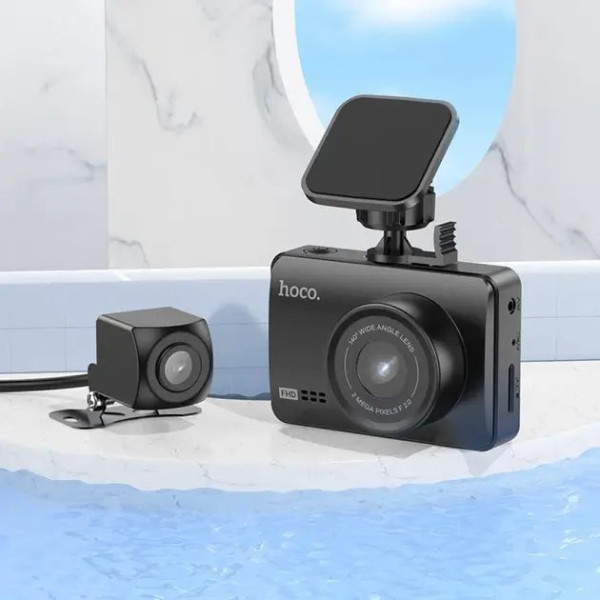 Видеорегистратор Hoco DV3 2,45-inch IPS+Камера Заднего Вида Черный (6942007608183)