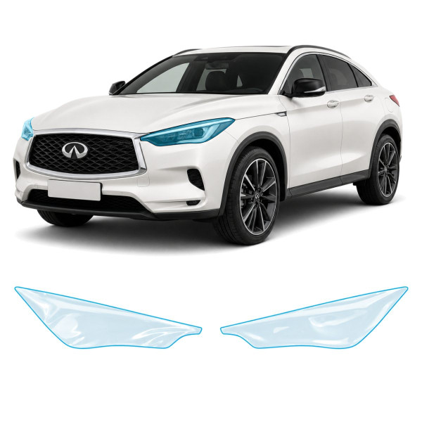 Антигравийная защитная бронепленка по лекалам для Infiniti QX55 J55 2021- оптика (фары и ПТФ)