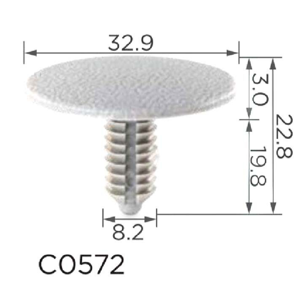 Кліпса кріплення для обшивки Ford Mazda Honda Nissan Toyota Mitsubishi Suzuki Lincoln (C0572)