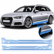 Антигравийная защитная бронепленка по лекалам для Audi A4 B9 2015-2019 - нижняя зона кузова пороги