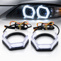LED Маска Ангельские глазки 3" D76 мм 12V 6000K Стиль BMW Белый Свет 2 шт (R8-V)