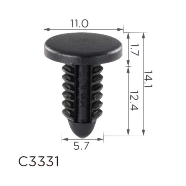 Кліпса для обшивки багажник крило Mercedes A0029973386 (C3331)