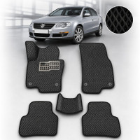 3D EVA Коврики в салон для Volkswagen Passat B6 2005-2010 З Підп'ятником Чорні 5 шт