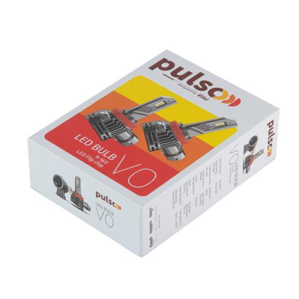 LED лампи для авто Pulso HB3 HB4 HIR2 LED-chips Flip chip 9-16V 2*50W 6000Lm 6500K