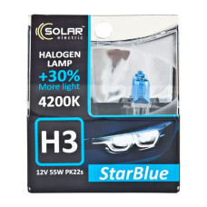 Автолампа галогенна Solar StarBlue/H3/55W/12V/4200K 2 шт (1243S2)