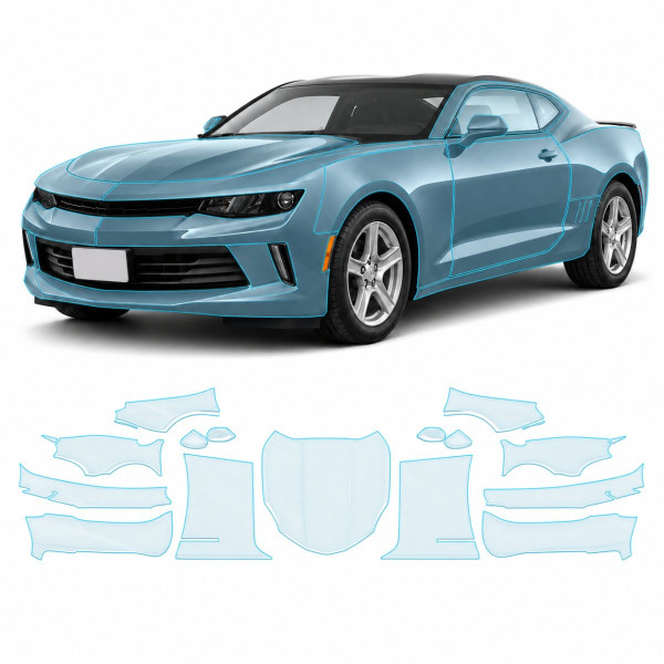 Антигравийная защитная бронепленка по лекалам для Chevrolet Camaro VI 2016-2018 - полный кузов
