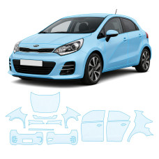 Антигравийная защитная бронепленка по лекалам для Kia Rio UB facelift 2015-2017 - полный кузов